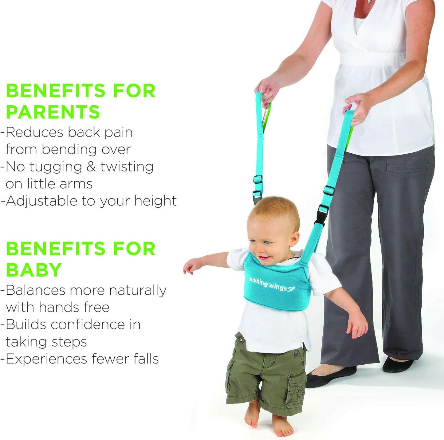 UpSpring Baby Walking Wings Learning to Walk Assistant and Toddler Harness, Pink