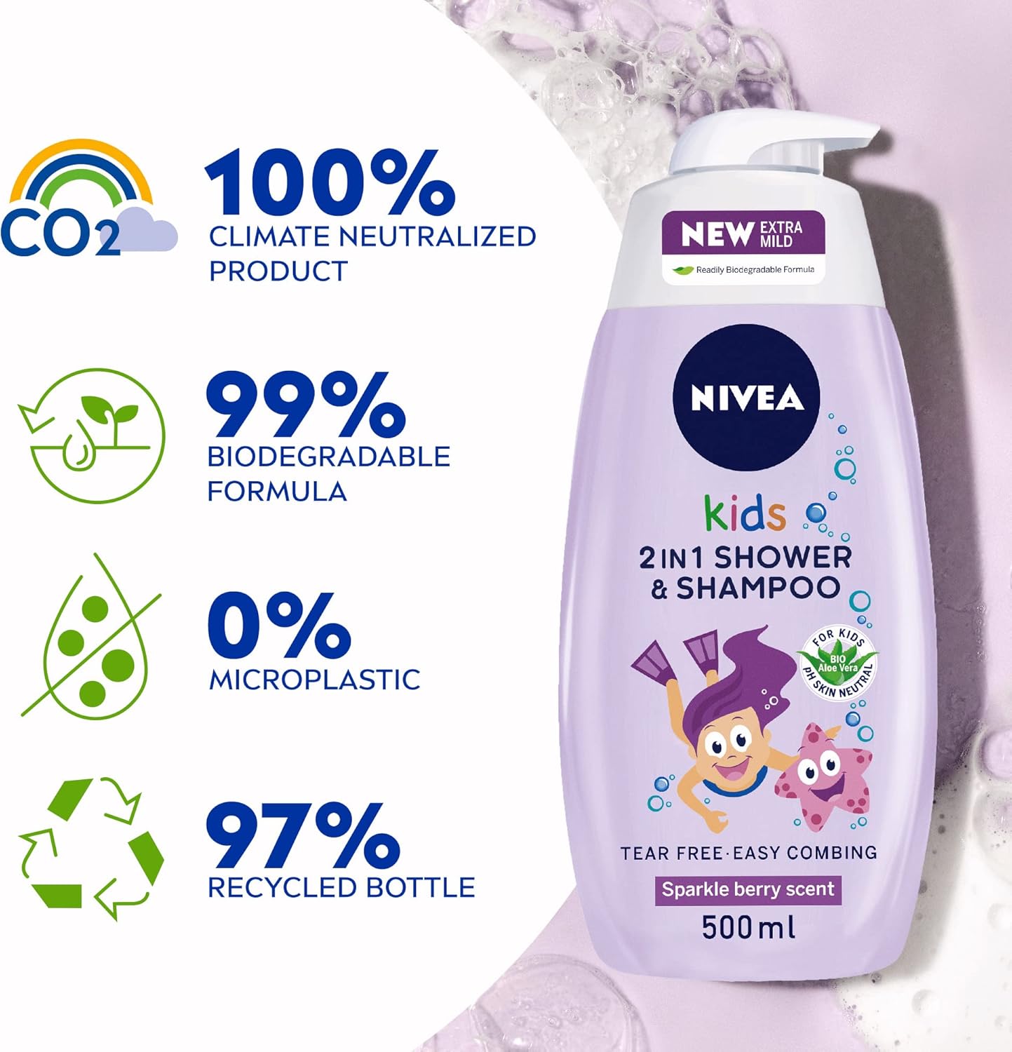 Nivea Kids 2 In 1 Shower & Shampoo (500ml)