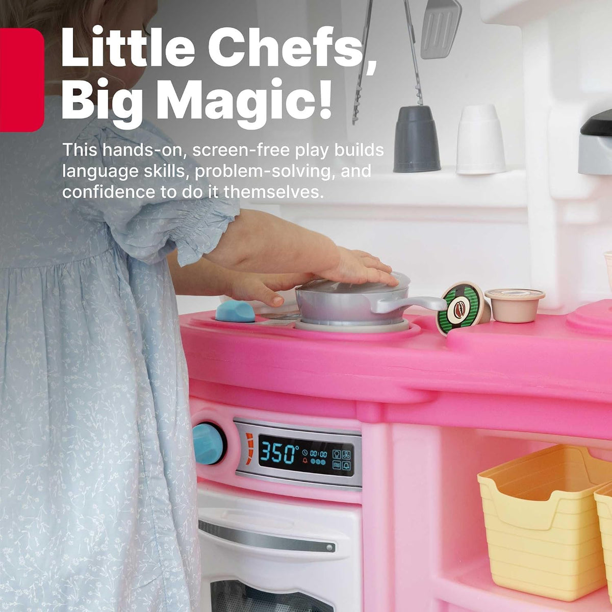 Step2 - Fun with Friends Kids Kitchen Playset - Pink - 25 Pieces.