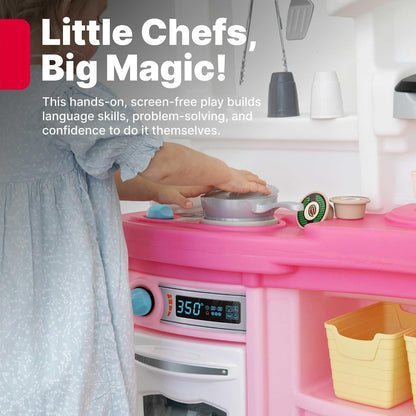 Step2 - Fun with Friends Kids Kitchen Playset - Pink - 25 Pieces.