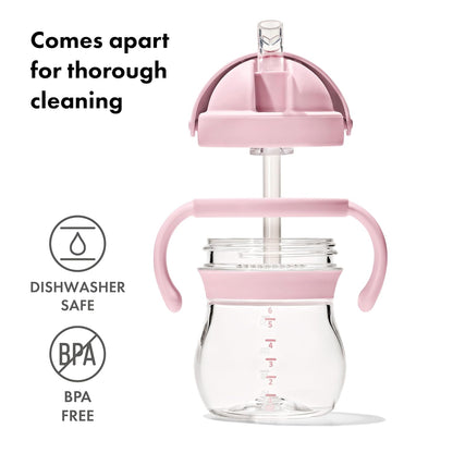 كوب شرب بمصاصة للانتقال من OXO Tot بمقابض قابلة للإزالة، 6oz