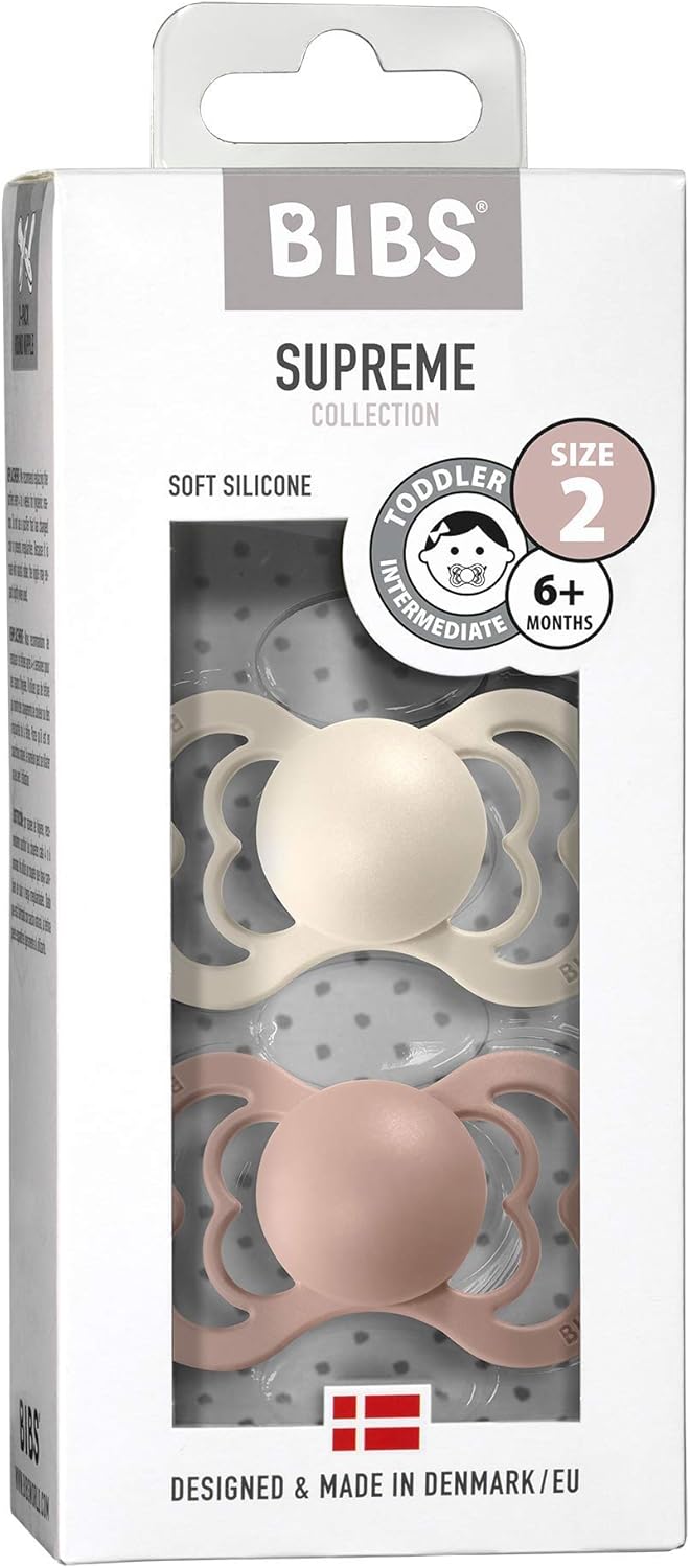BIBS Supreme Silicone - Pack of 2 (Size 1)