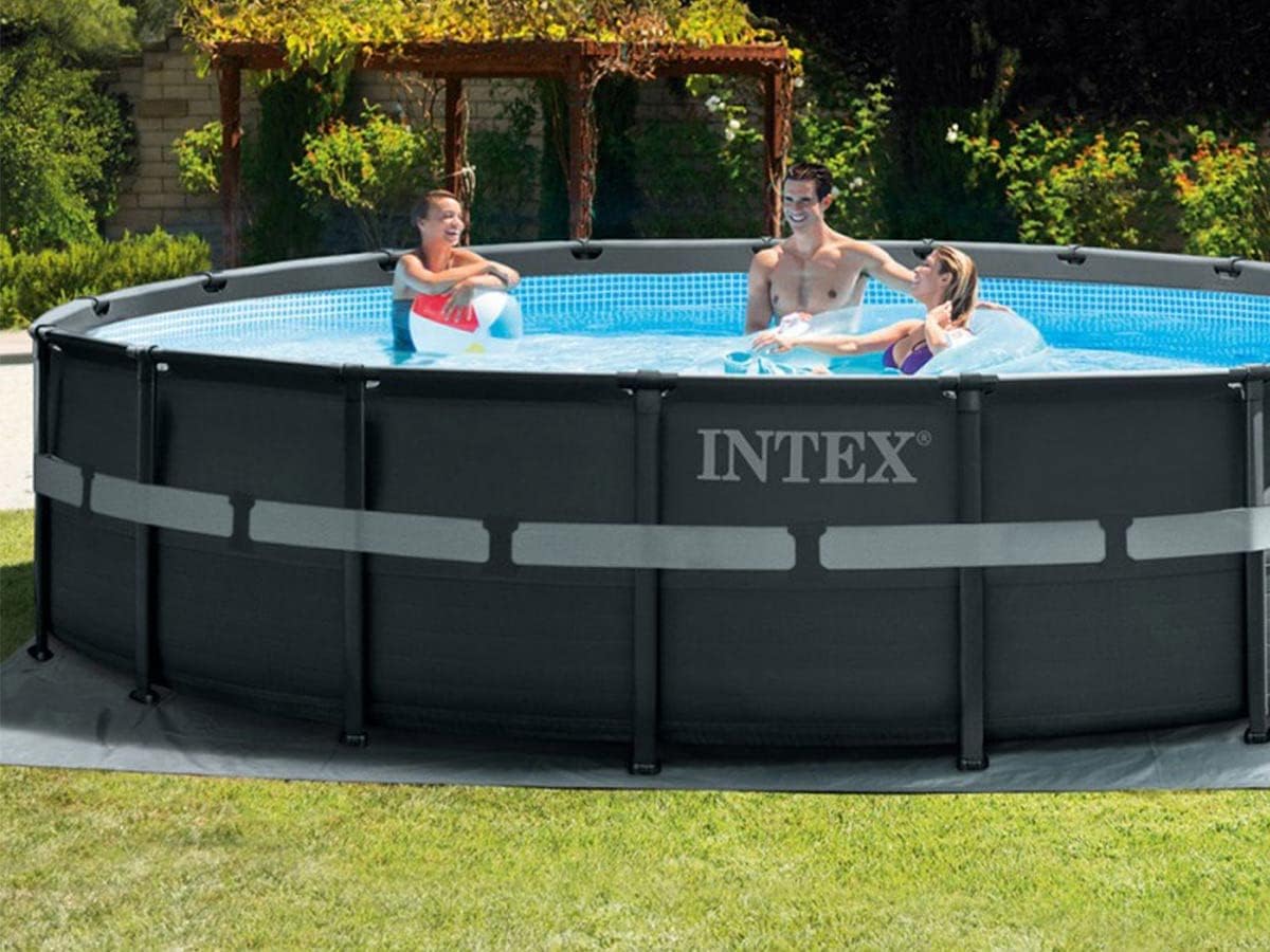 Intex Ultra XTR Frame Pool Set (4.88x1.22m) with Cloth, Cover, Ladder and Filter Pump with Intex Inflatable My Baby Float Bundle