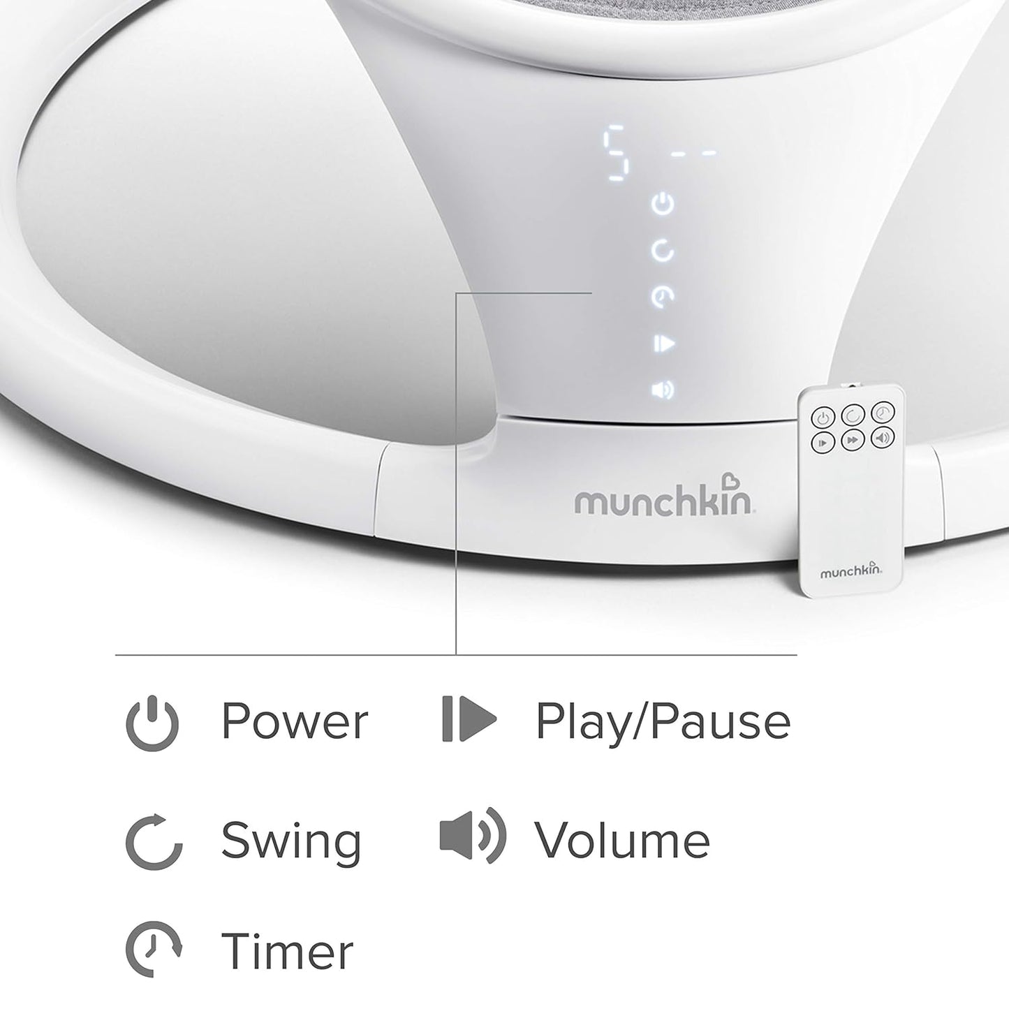 Munchkin Bluetooth Enabled Lightweight Infant Swing