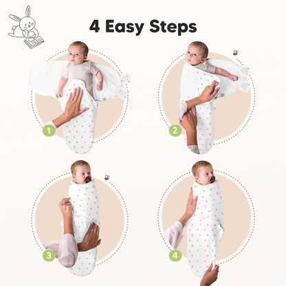 Keababies Soothe Swaddle Wraps with Knot Hats (Aspire) - Pack of 3