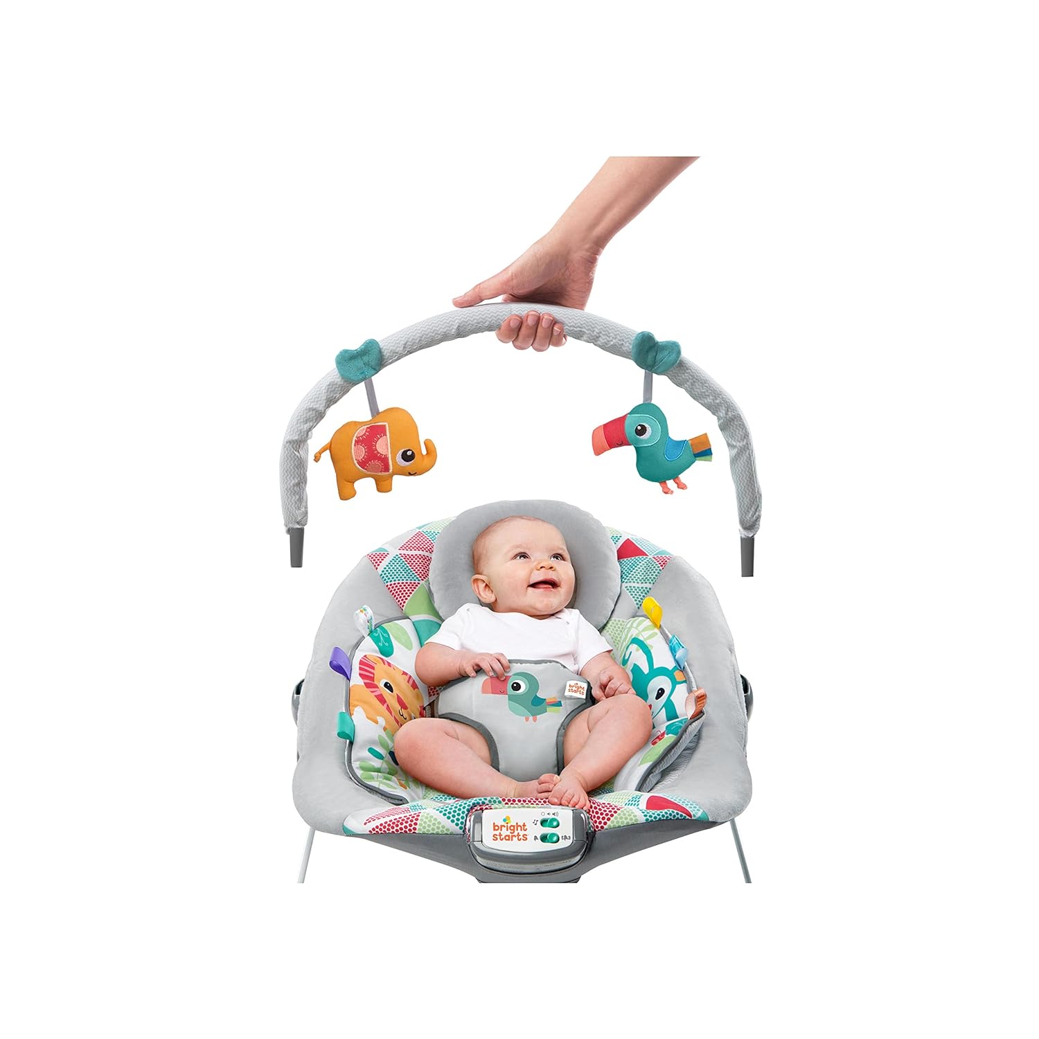 Bright Starts Baby Bouncer Soothing Vibrations Infant Seat, Toucan Tango