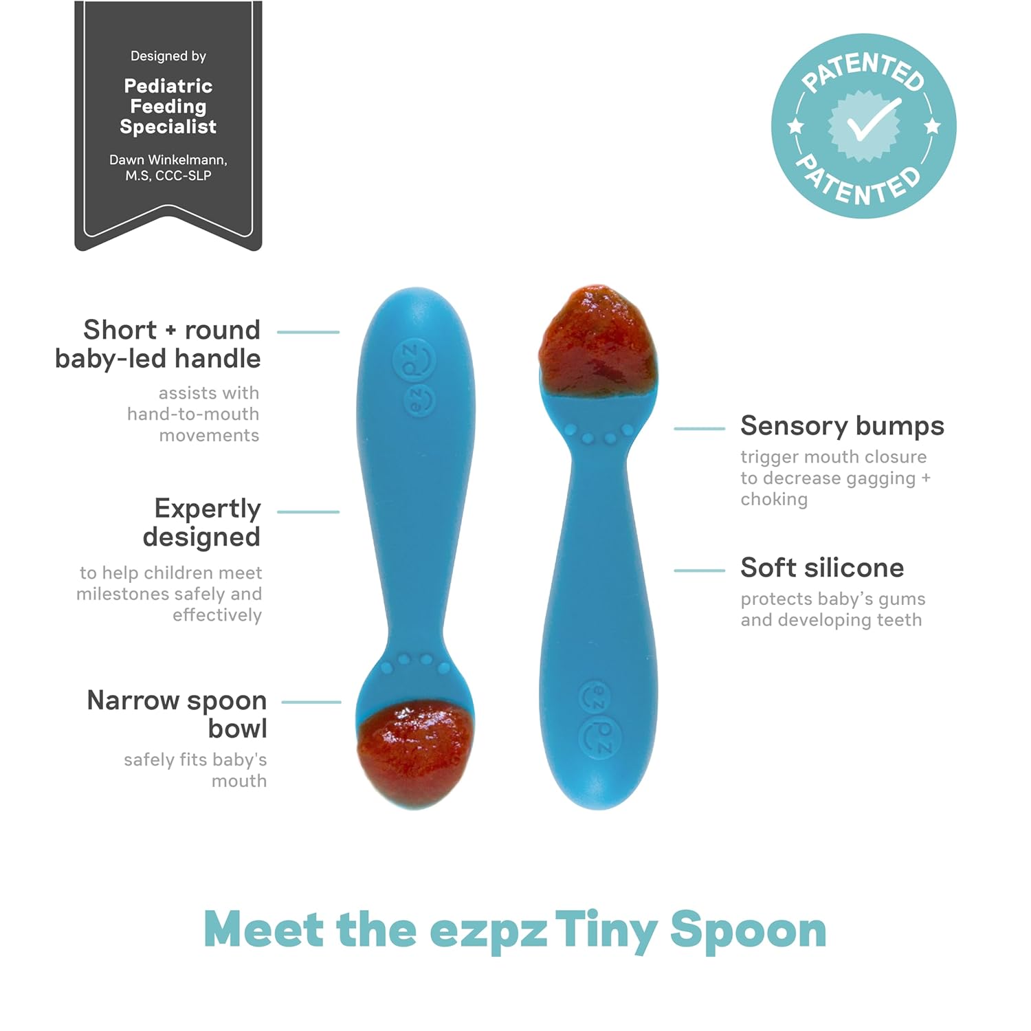 Tiny Spoon by EZPZ, Infant Training Spoon, 4m+, 2pcs