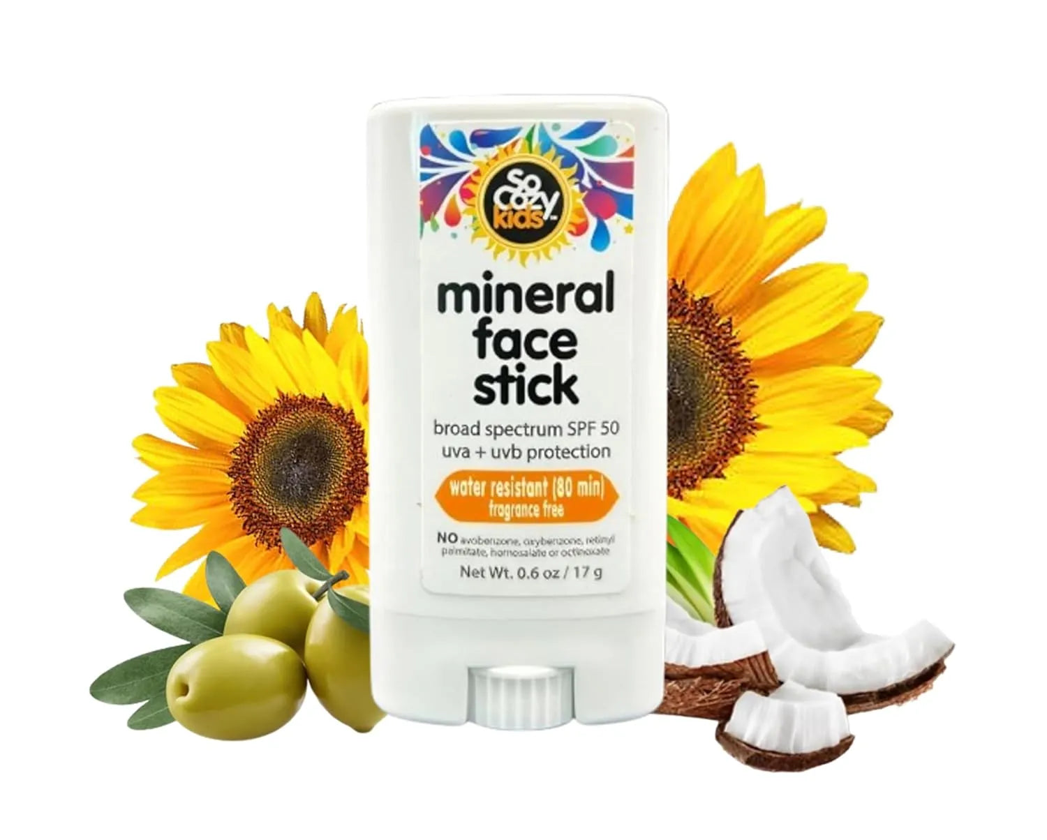 So Cozy Sunscreen Stick Kids SPF 50 Mineral Sunscreen For Face & Body (6oz)