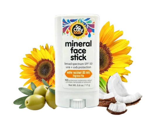 عصا واقي شمس للأطفال من سو كوزي بعامل حماية SPF 50 واقي شمس معدني للوجه والجسم (6oz)