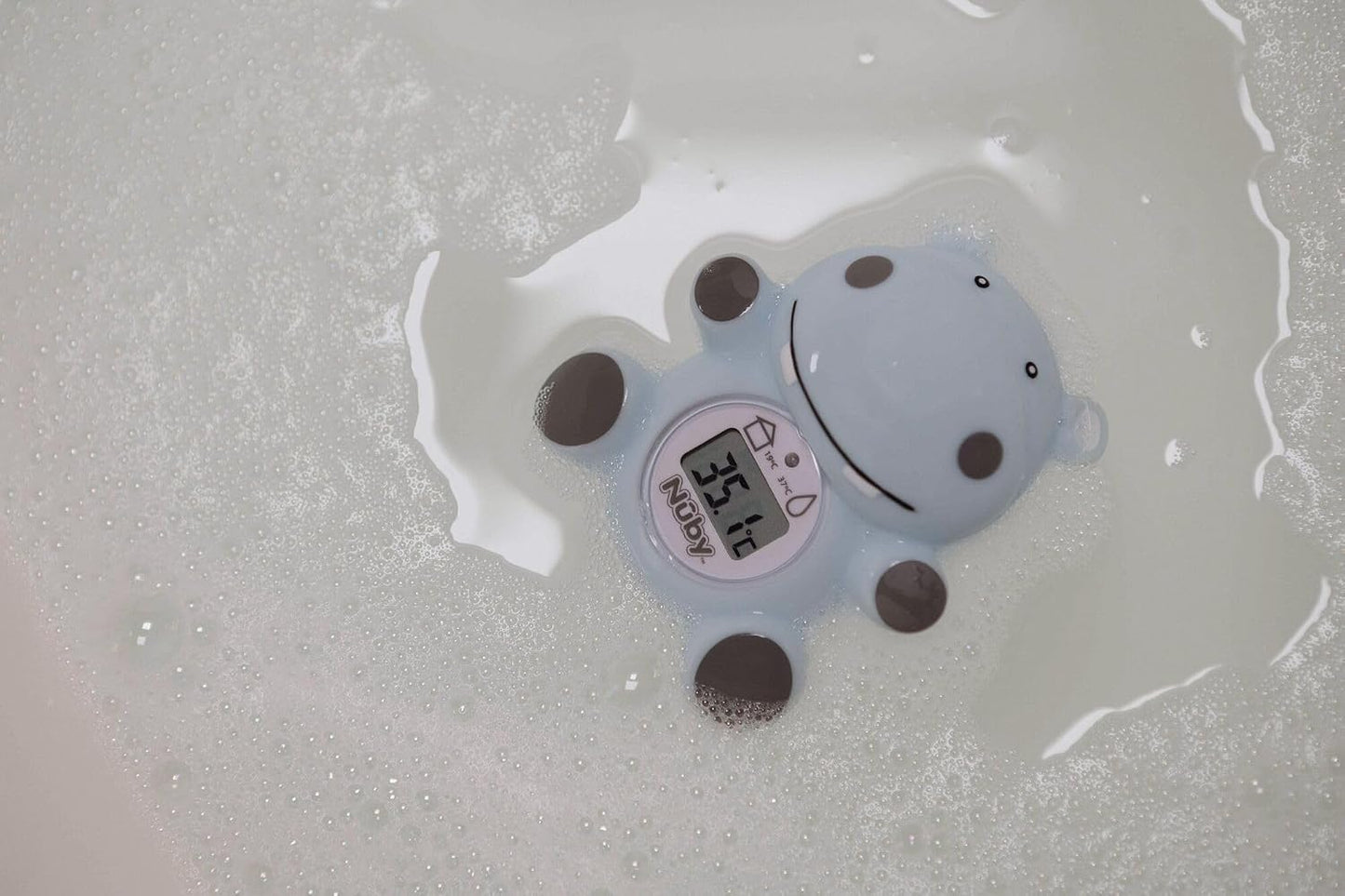 Nuby Hippo Bath & Room Thermometer (Blue)