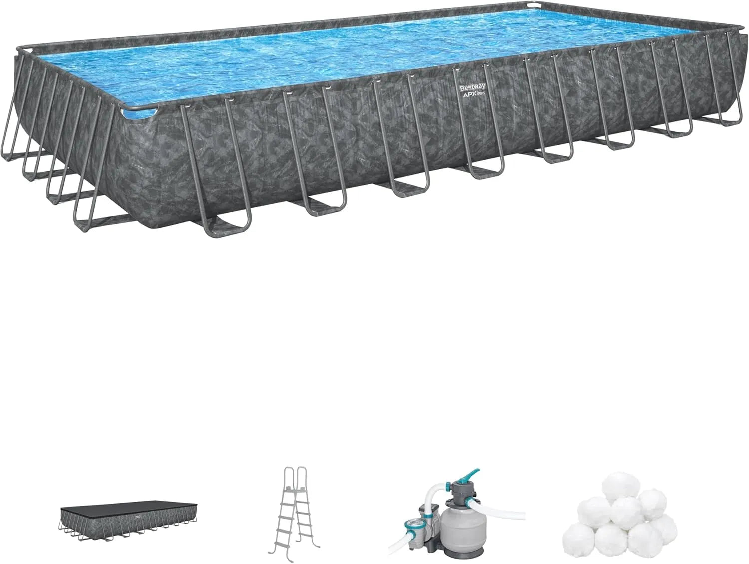 Bestway APX 365 Rectangular Garden Pool (9.56L x 4.88W x 1.32H meters / 31'4" x 16' x 52")