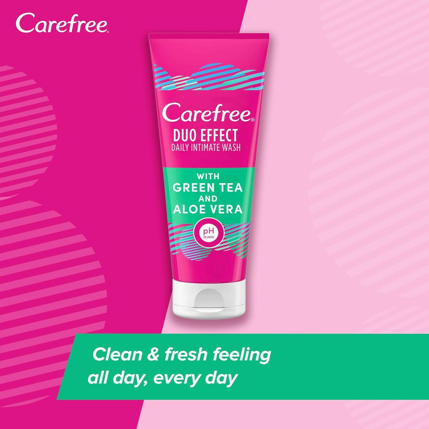 Carefree Duo Effect Daily Intimate Wash with Green Tea and Aloe Vera, 200ml