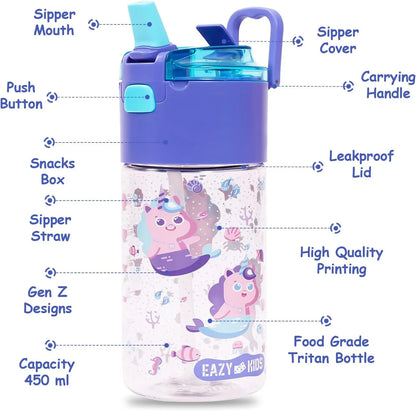 Eazy Kids Tritan Water Bottle With Snack Box (450ml)