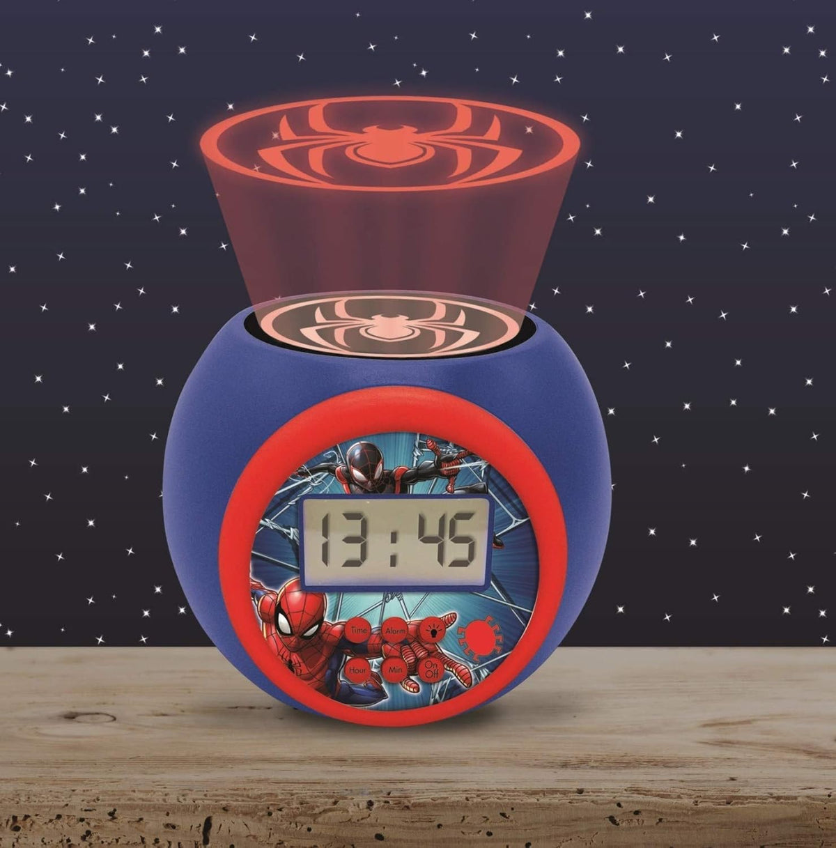 LEXiBOOK Marvel Spider-Man Projector Alarm Clock with Snooze Function