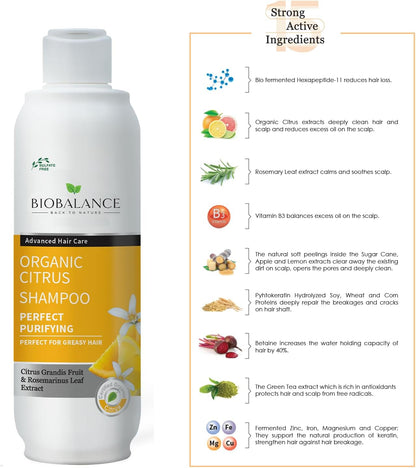Biobalance Organic Faster Hair Growth Shampoo (Citrus, 330ml)
