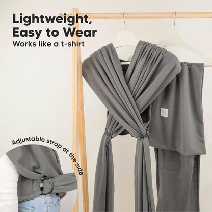 KeaBabies D-Lite Wrap Carrier – Stone Gray