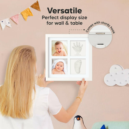 Keababies Ever Keepsake Frame Baby Hand and Footprint Kit (Alpine White)