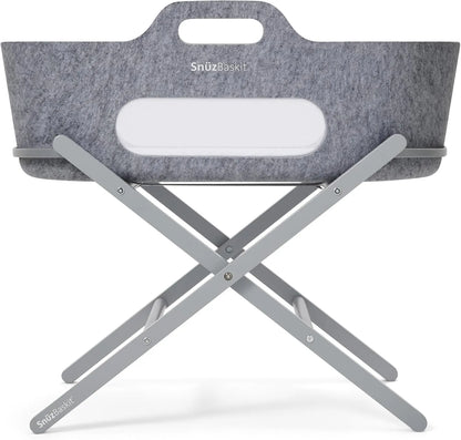 SnuzBaskit Dark Grey Moses Basket & Stand Set