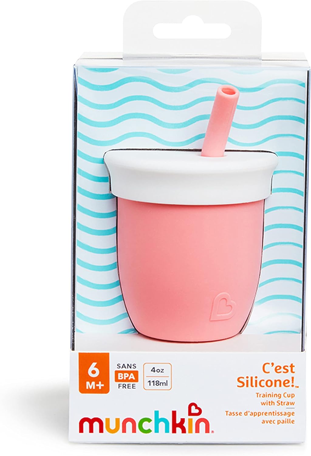 Munchkin C’est Silicone, Open Training Cup with Straw, 4oz