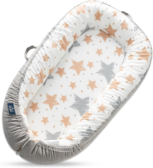 Little Story Soft Breathable Fiberfill Newborn Lounger Bed