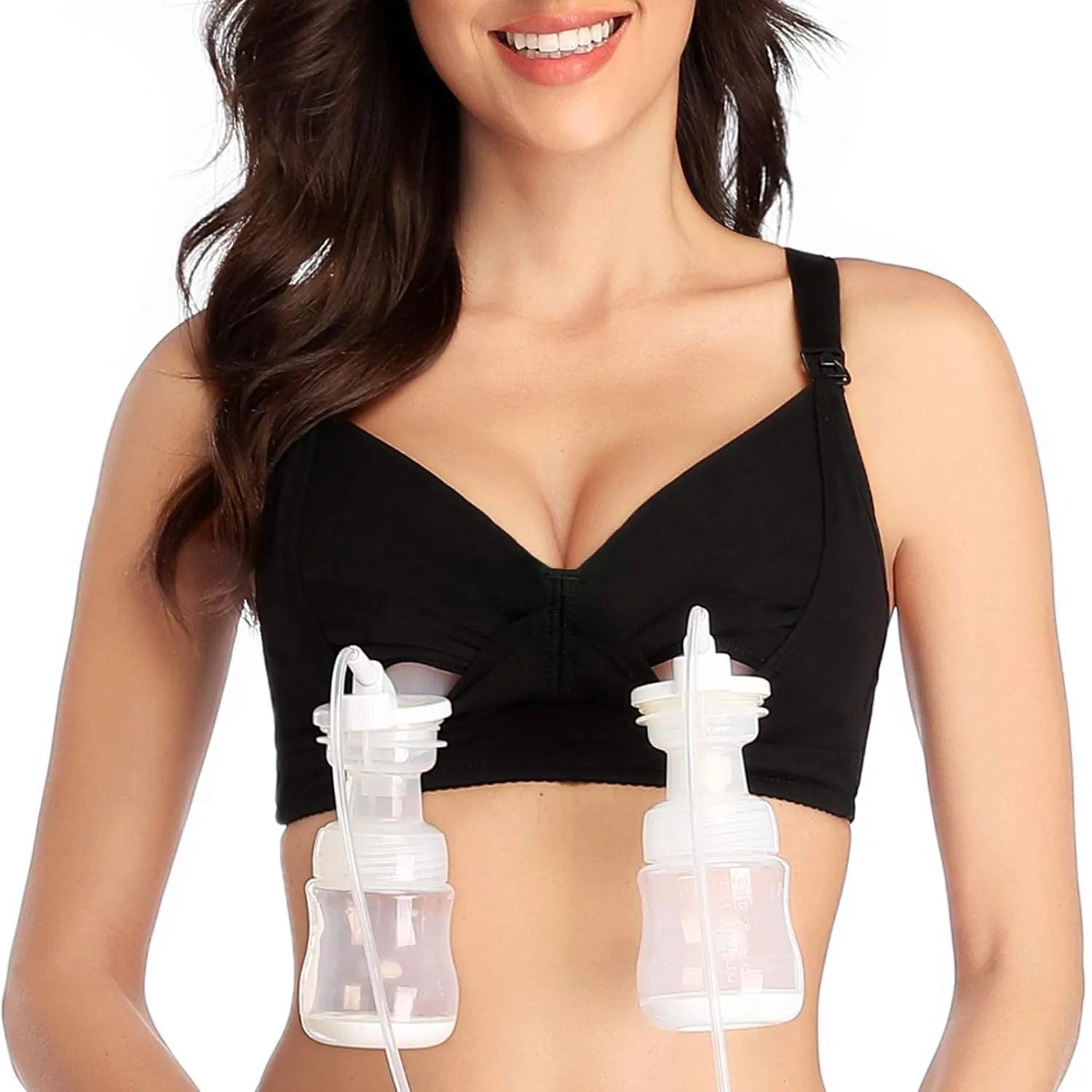 VidaMom Adjustable Pumping Bra (Black)