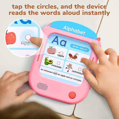 JoyCat Kids Learning Tablet with Talking Phonics Flash Cards – 156 Pages (Pink)