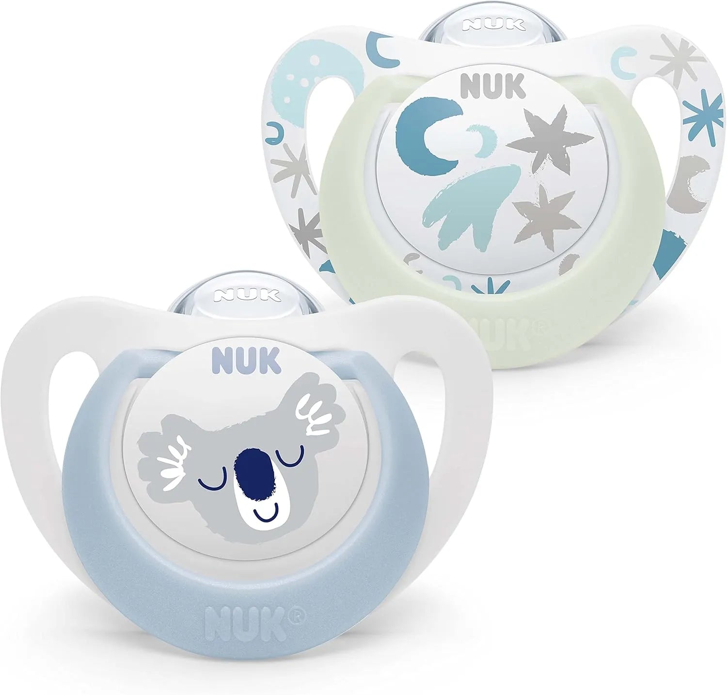 NUK Star Day & Night Silicone Soother, 0-6 Months, 2 pcs