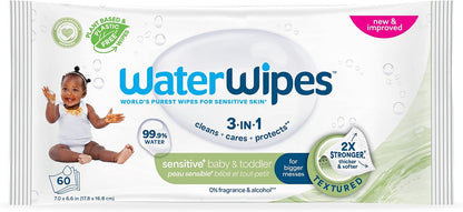 Water Wipes Sensitive+ Baby & Toddler Wipes - Single Pack (60wipes).