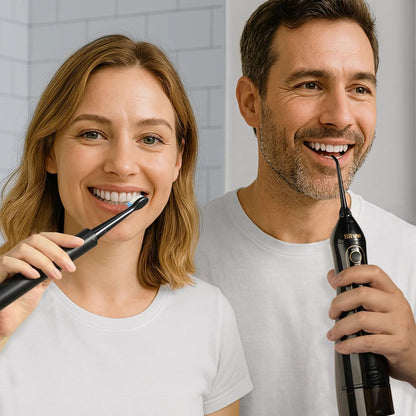 Bitvae E11 Electric Toothbrush + Water Flosser Black + 4pcs Replacement Heads + 4pc Replacement Tip