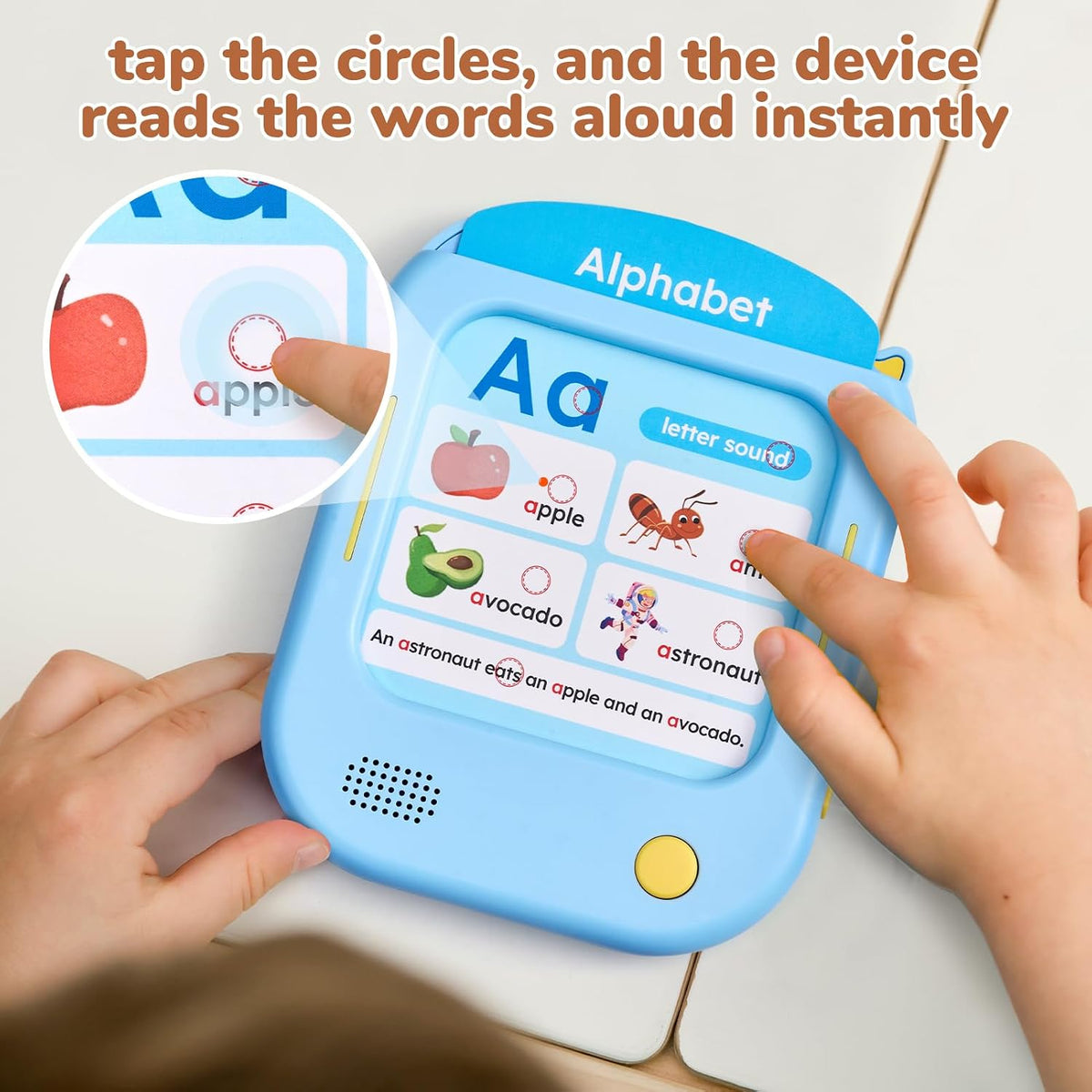 JoyCat Kids Learning Tablet with Talking Phonics Flash Cards – 156 Pages (Blue)