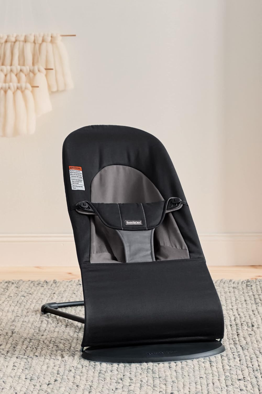 BabyBjorn Bouncer Balance Soft, Cotton, Black/Dark Gray