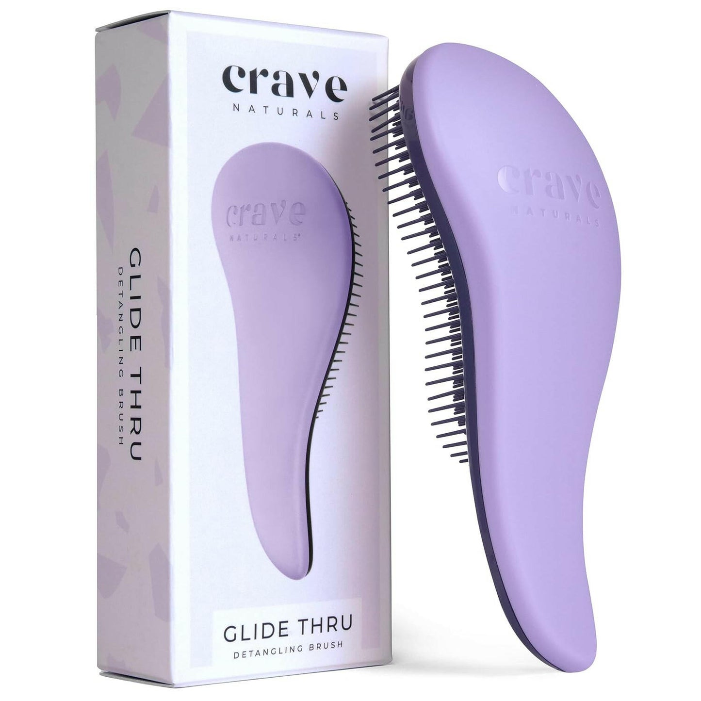 Glide Thru Detangling Brush for Kids & Adults - For Natural, Curly, Straight, Wet or Dry Hair, Purple
