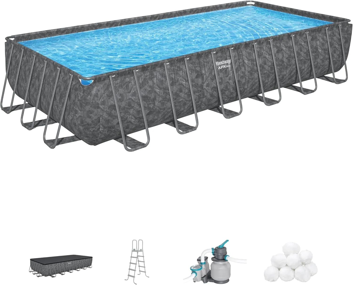 Bestway APX 365 Rectangular Pool Set (24' x 12' x 52" / 7.32m x 3.66m x 1.32m)