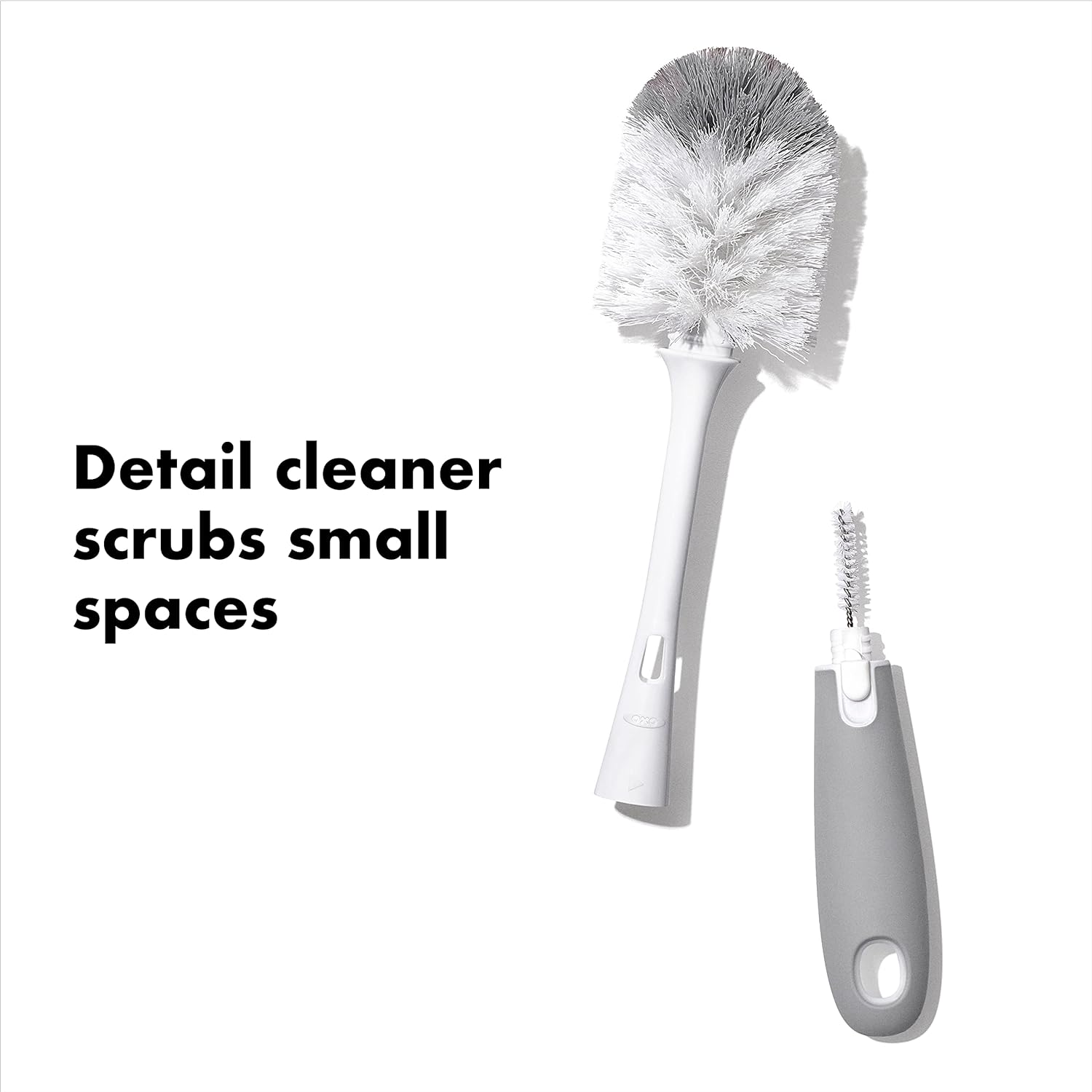 OXO Tot 2 Bottle Brush with Nipple Cleaner and 1 Stand, Gray