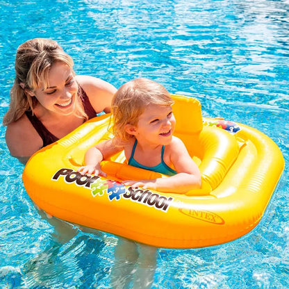 Intex Prism Frame Rectangular Pool Set With Ground Cloth, Cover Filter Pump & Safety Ladder (4.88mx2.44mx1.07m) With Free Intex Deluxe Baby Float Pool School