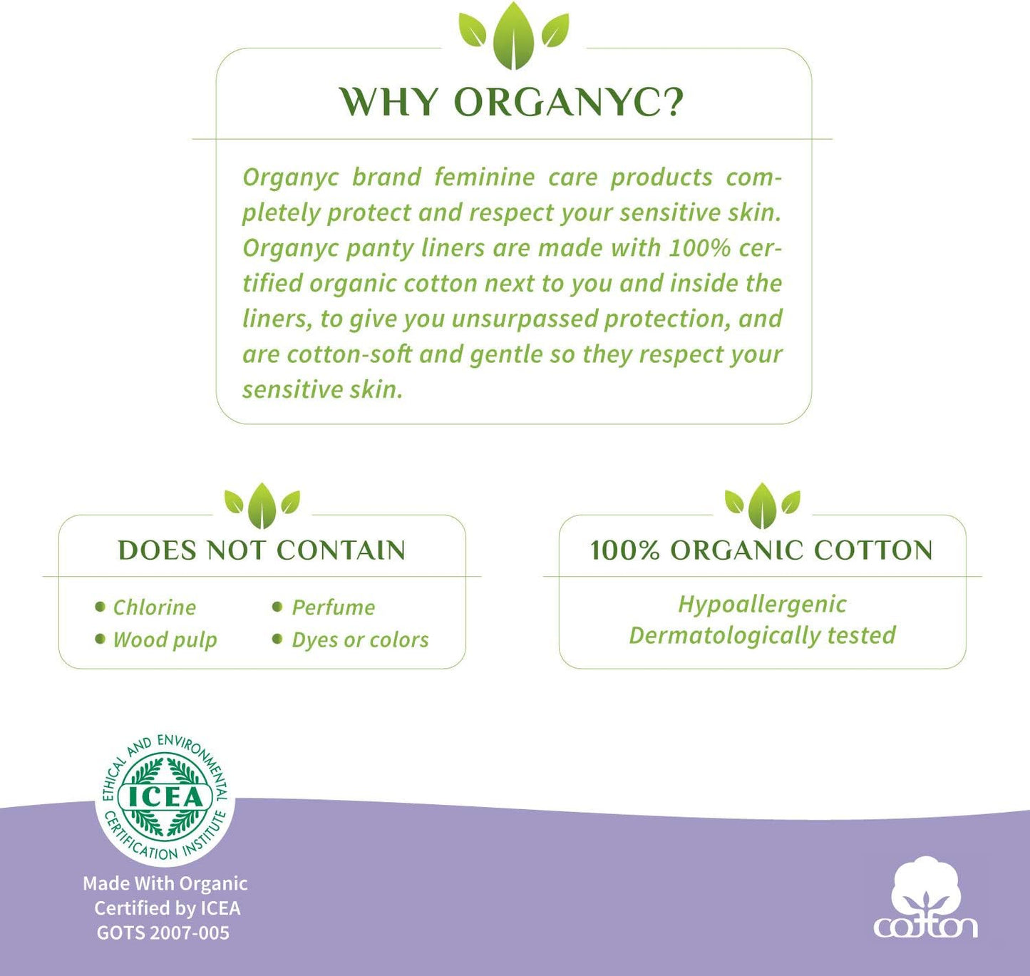 Organyc Cotton Flat Panty Liners (24 Pads)