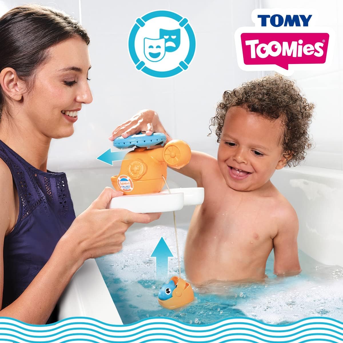 Tomy Toomies Splash & Rescue Helicopter Water Spinning Bath Floating Toy