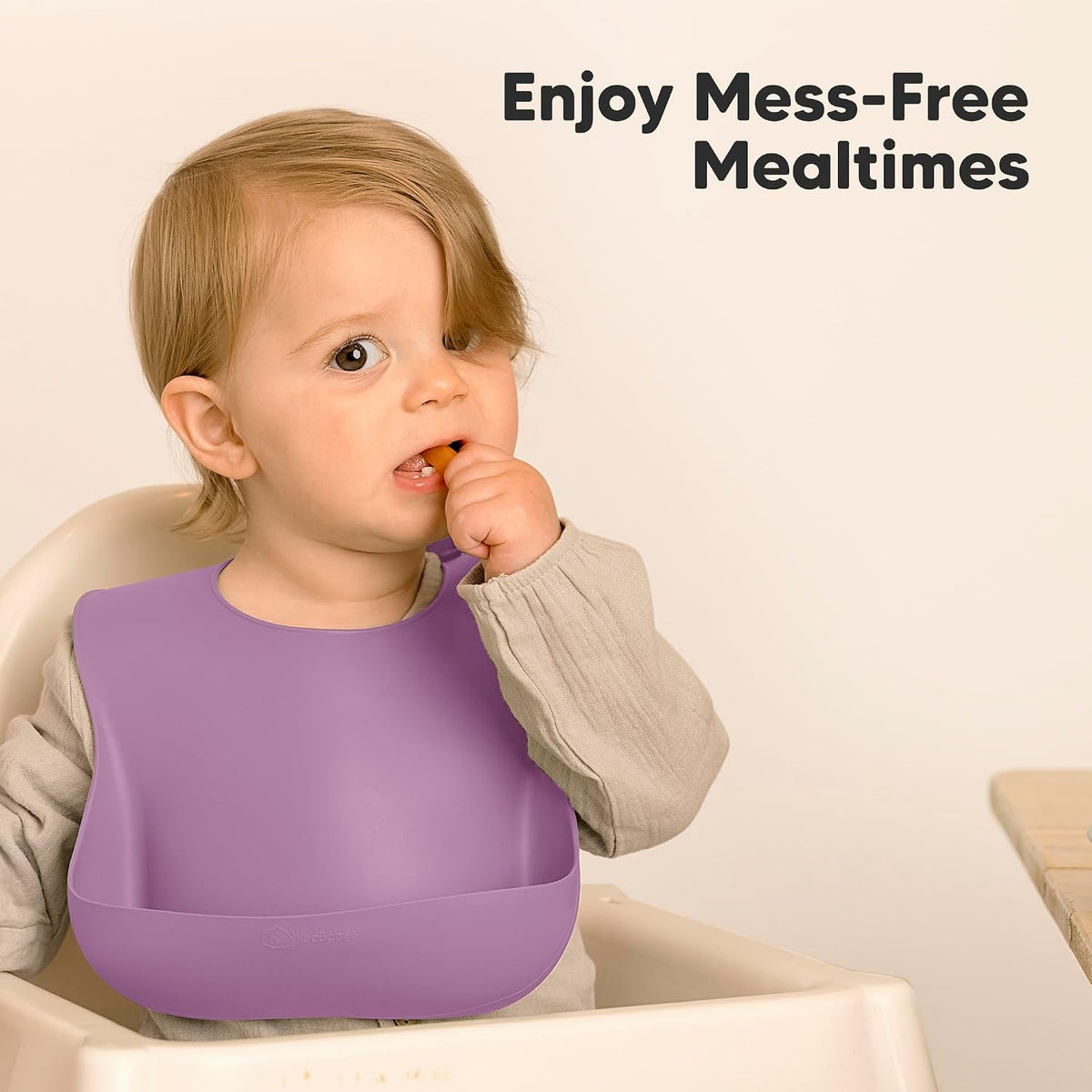 Keababies Prep Silicone Bibs (Amethyst) - Pack of 2