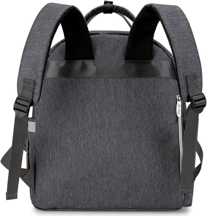 Little Story Quilted Diaper Backpack With Pacifier bag and Stroller Hook (Grey)