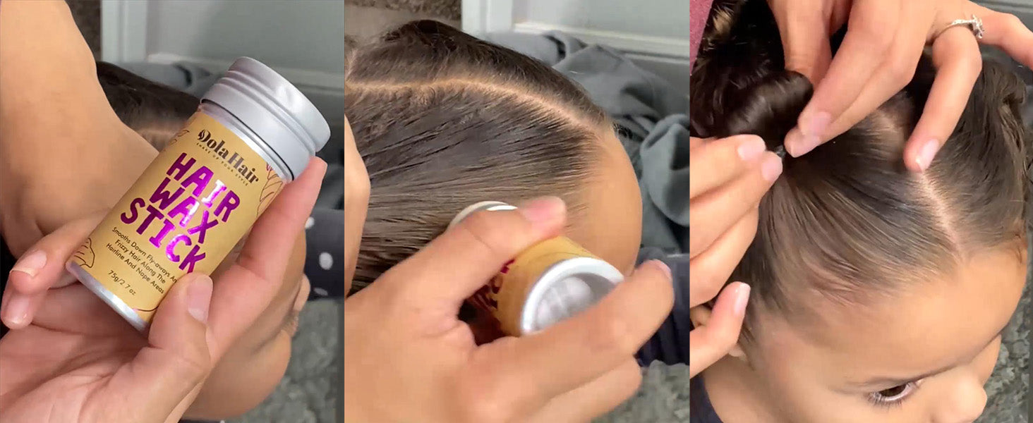 Dolahair Hair Wax Stick Flyaway Control and Styling Pomade for Kids, Women, and Men Hair Bun Maker and Accessorie