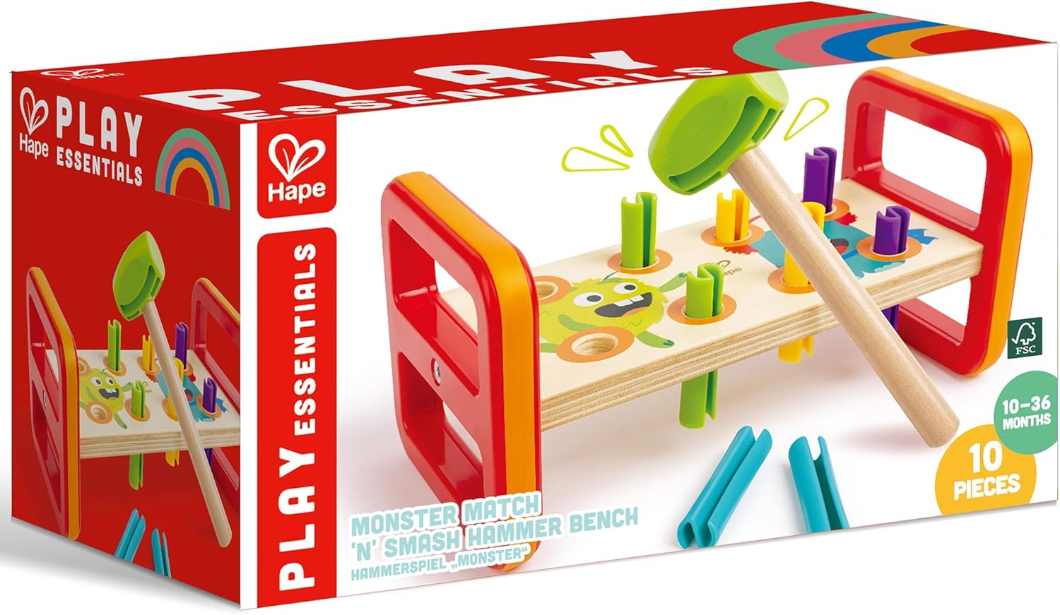 Hape Monster Match 'N' Smash Hammer Bench