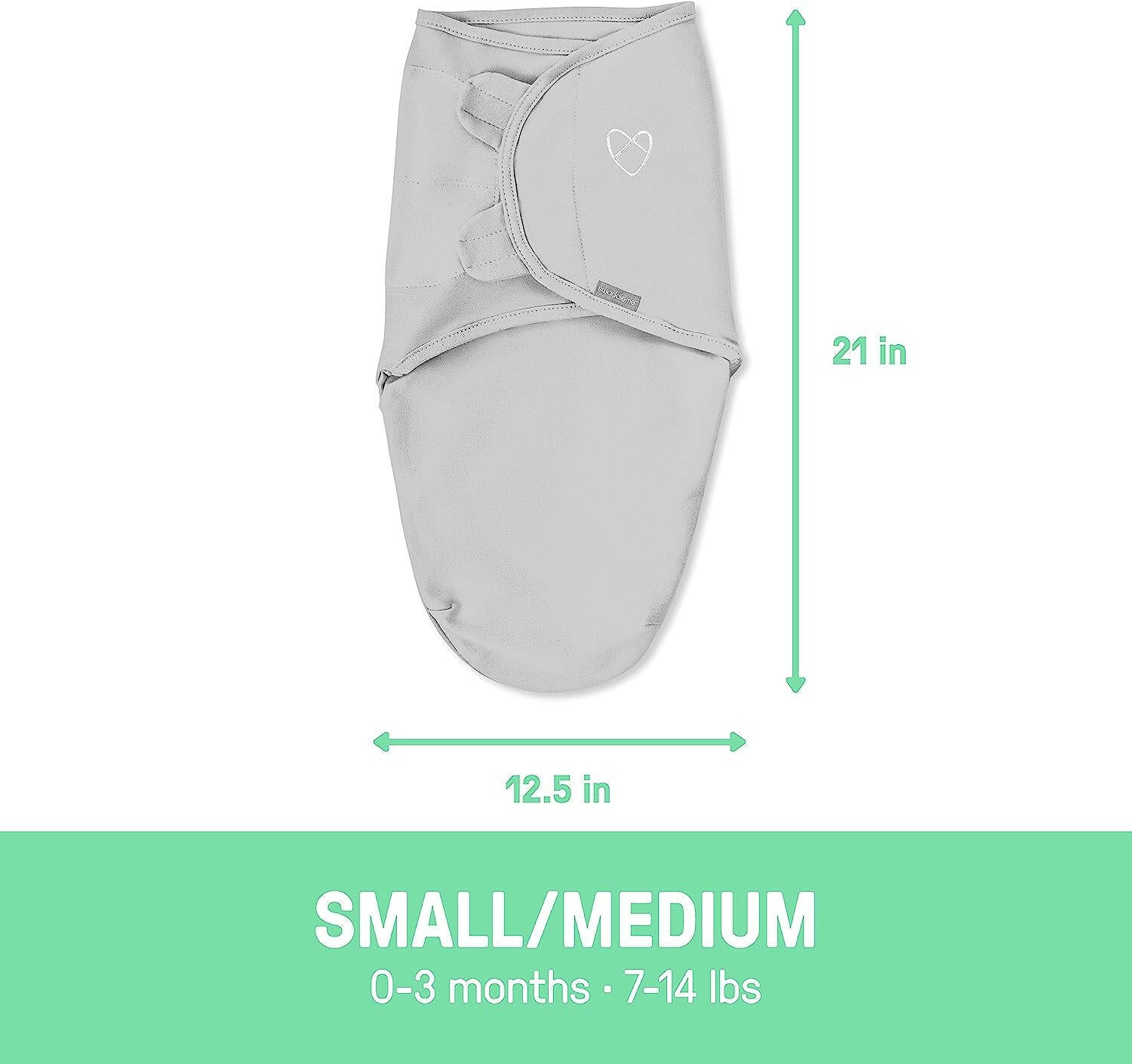 SwaddleMe Original Swaddle – Size Small/Medium, 0-3 Months, 3-Pack (Floating Geos)