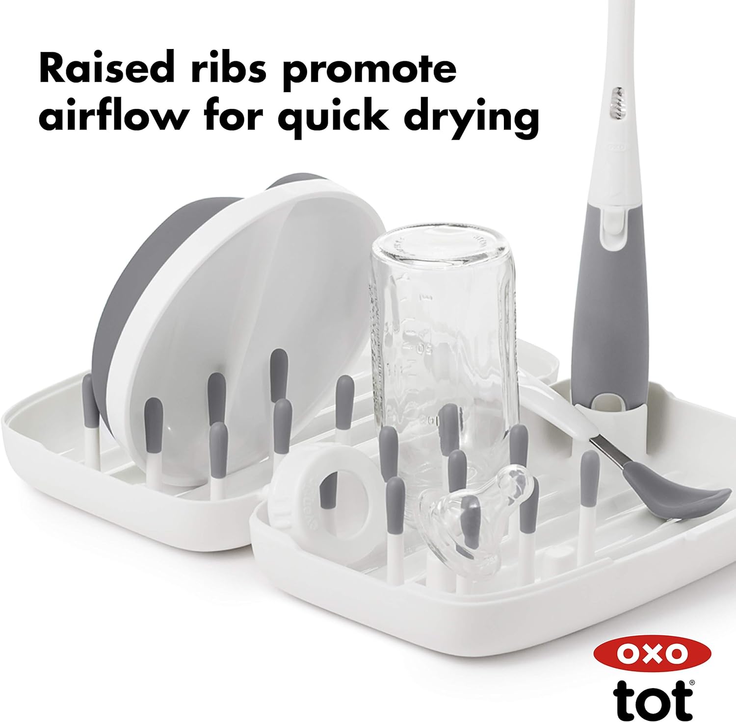 OXO Tot Travel Size Drying Rack with Bottle Brush