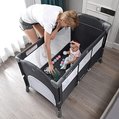 Teknum 4 in 1 Baby Bedside Co-Sleeper Bassinet and Playpen With Rocker
