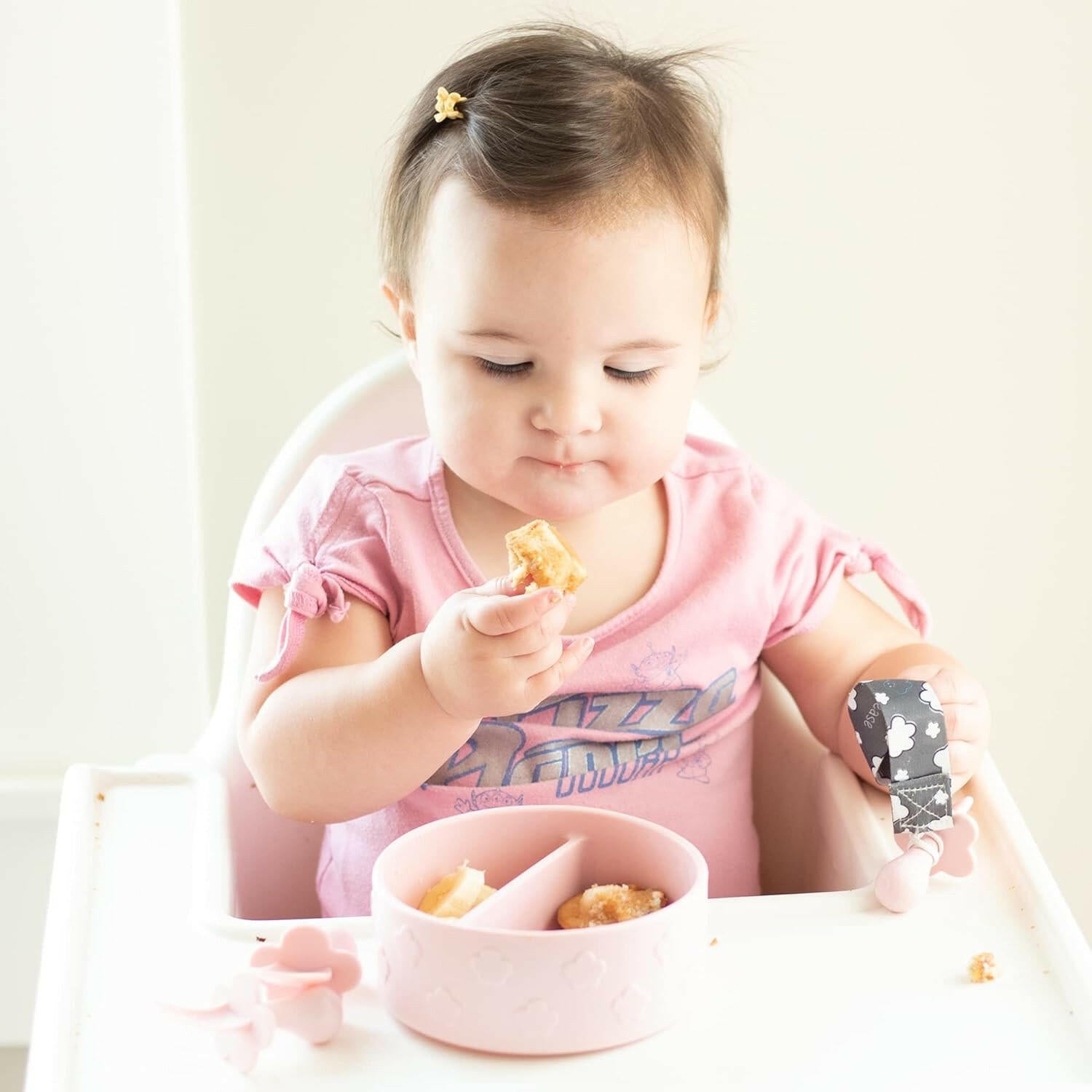 أوعية جرابيس للأطفال من السيليكون لإطعام الأطفال الصغار، وعاء مقسم، آمن للاستخدام في غسالة الأطباق والمعقم