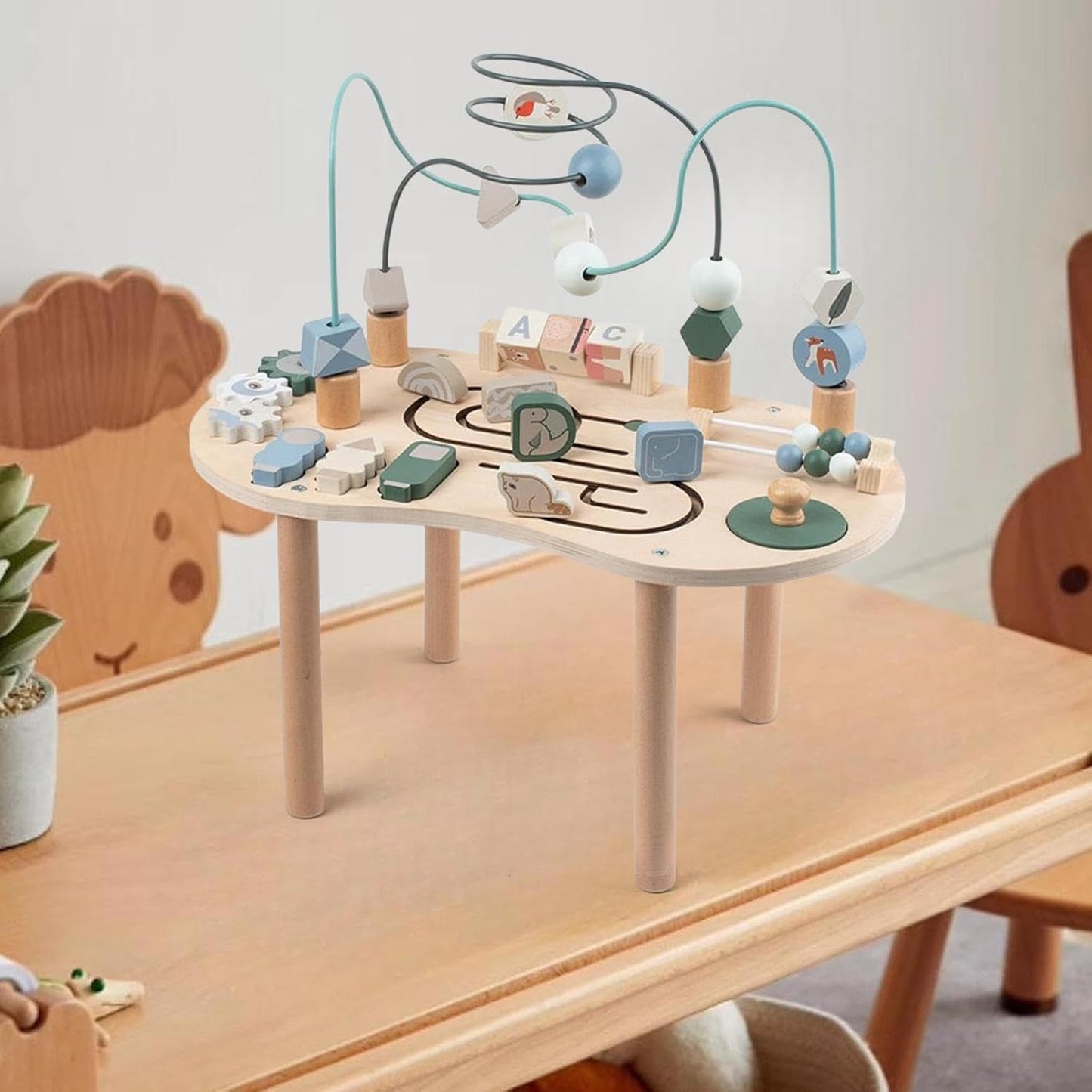 Little Story Wooden Activity Table Montessori Play (Multicolor)