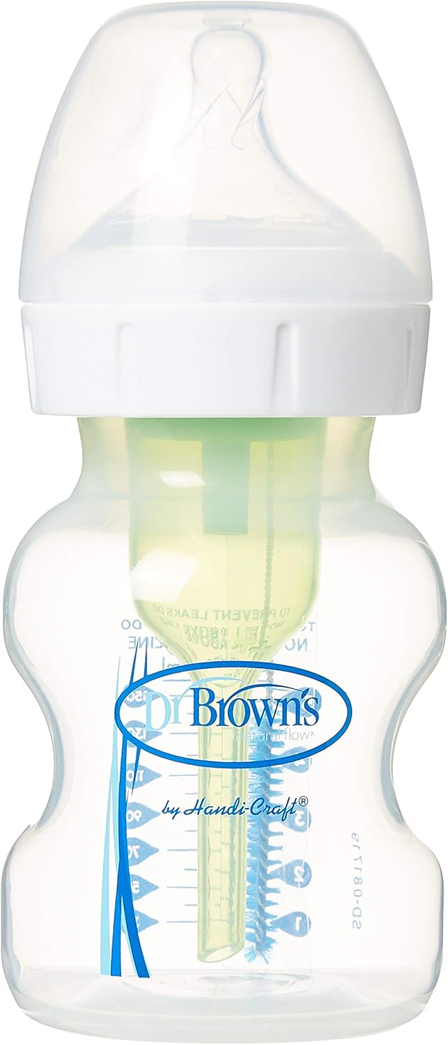 Dr Browns Plastic Wide-Neck Options+ Bottle, 1 Pack, 150ml