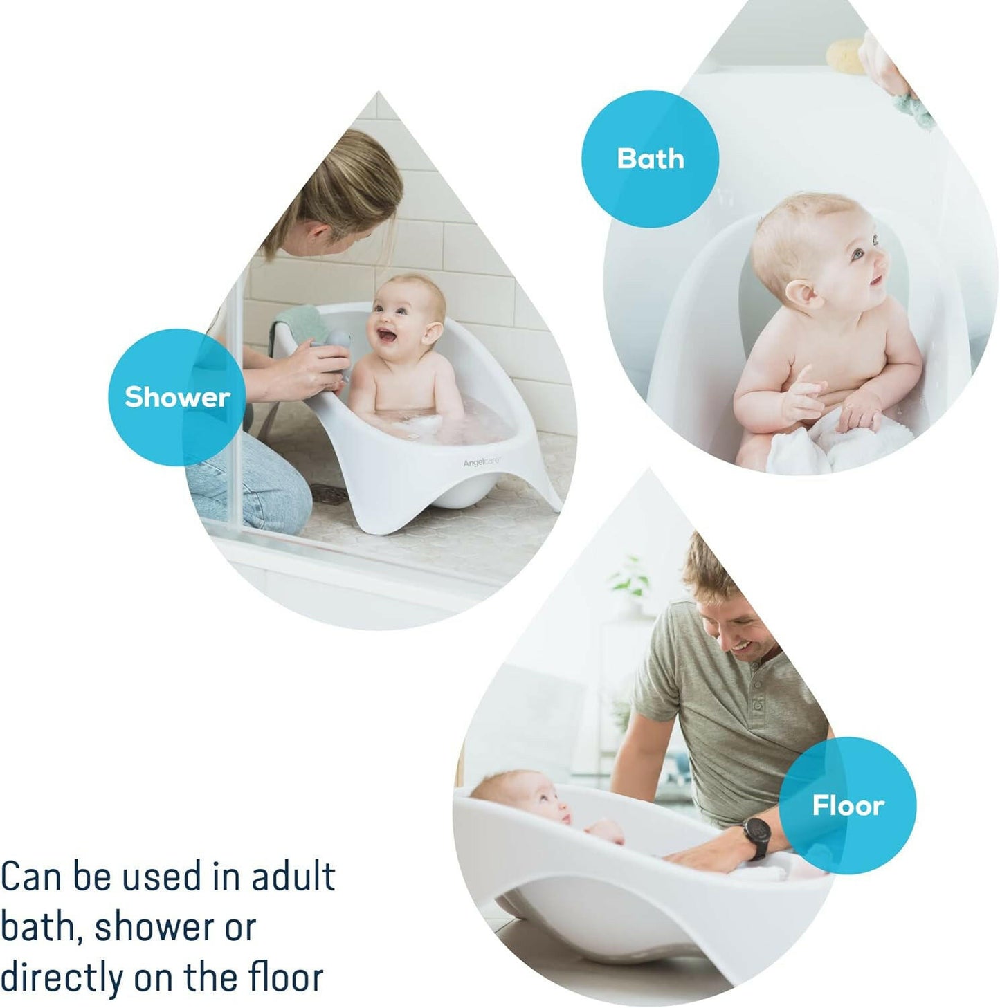 حوض استحمام للأطفال 2 في 1 من Angelcare مع دعم متكامل للملمس الناعم