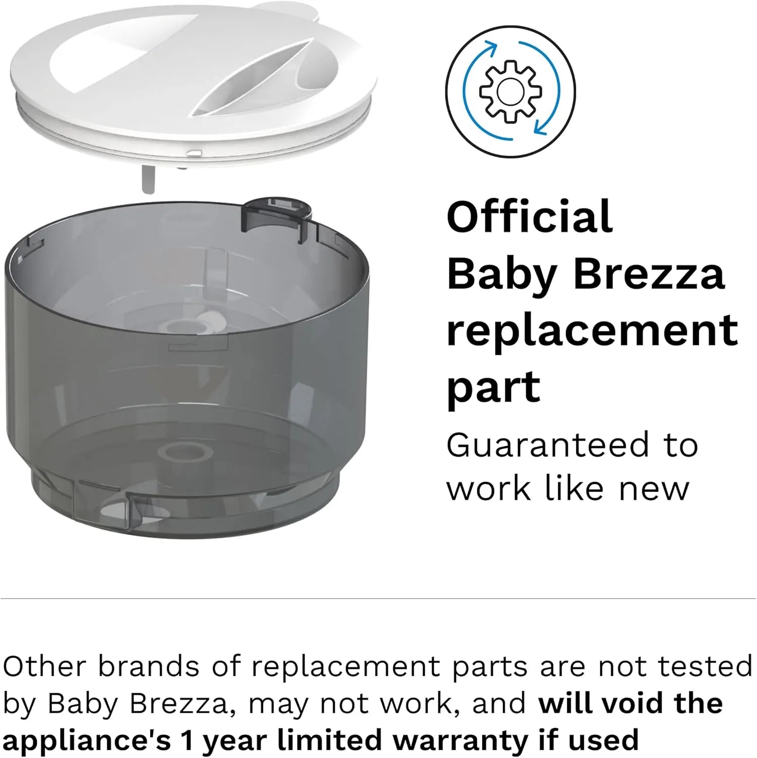 Baby Brezza Replacement Powder Container and Lid (Grey)