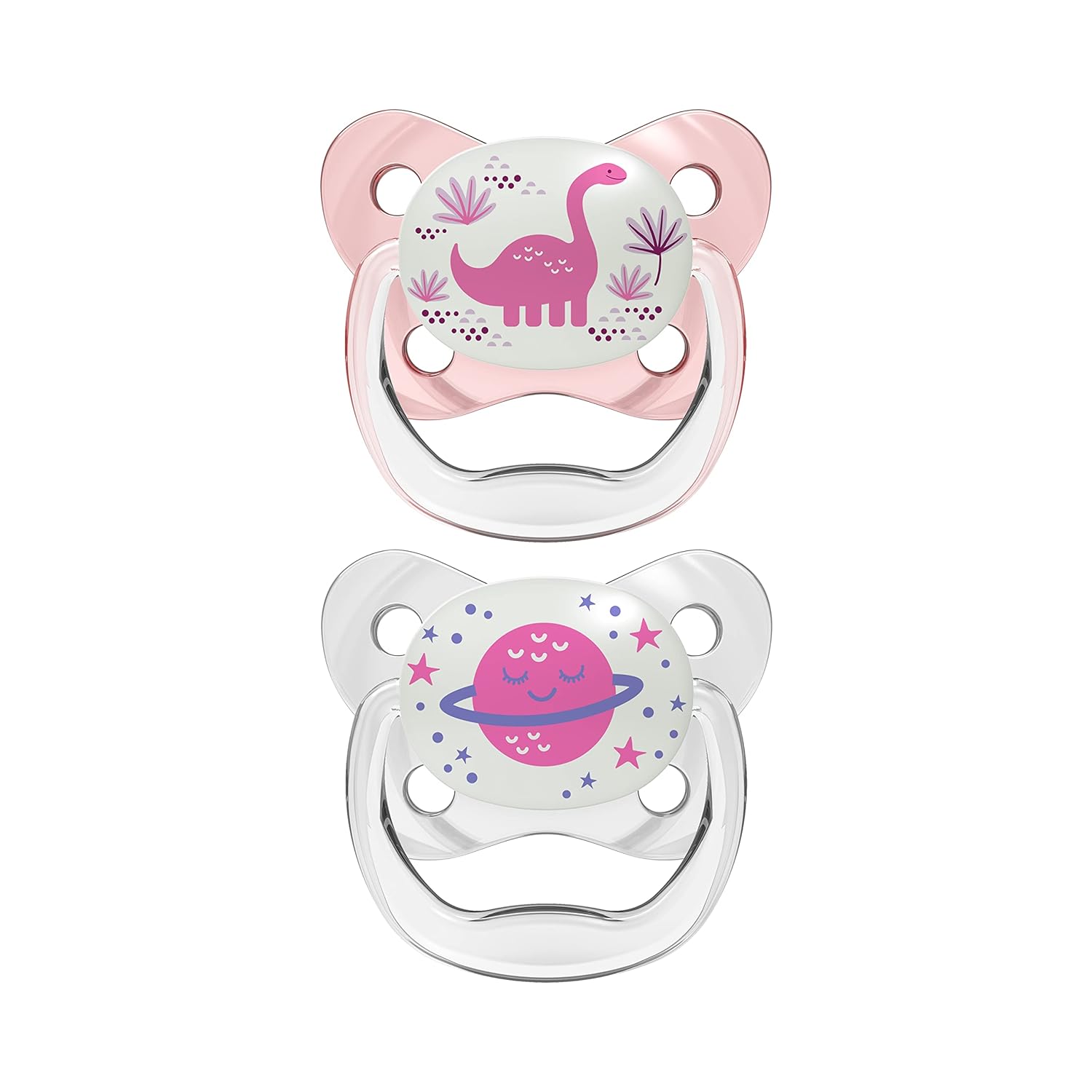 Dr. Brown's Pacifier Prevent Glow In The Dark Butterfly Shield Soother -  Pack of 2 (Stage 2/6-18 Months))